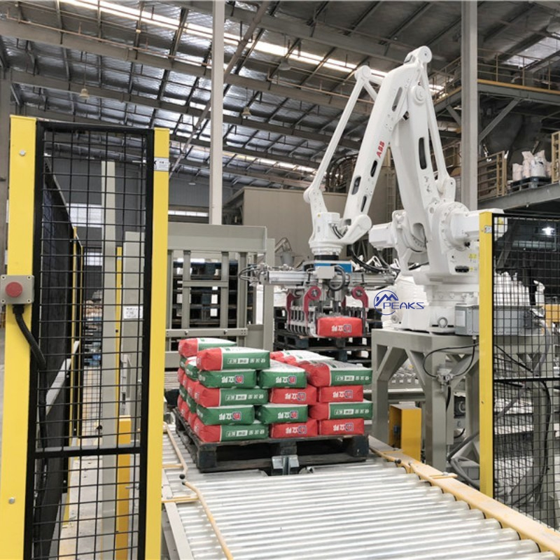 Factory Automatic Robotic Palletizing Systems for 10-50kg Industrial Valve Bags