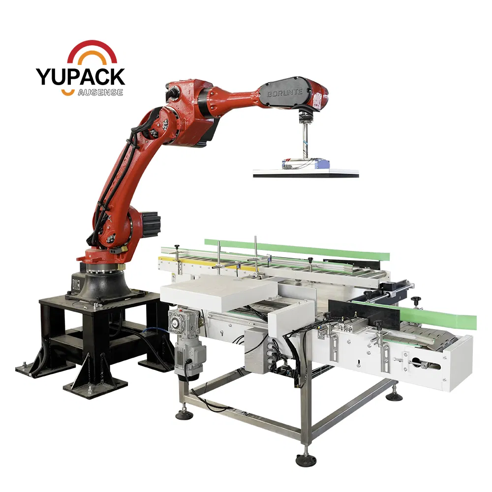 Industrial Robotic Case Packing System with Pick and Place Robot Arm Technology