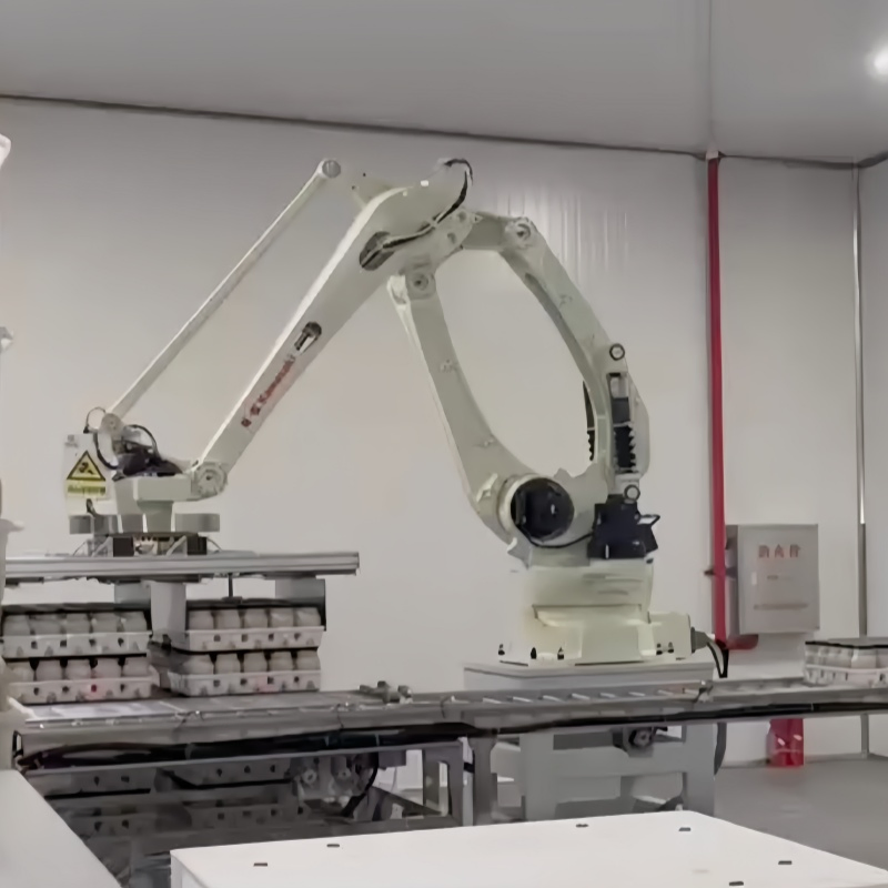 High Payload Servo Controlled Programmable 4axis Automatic Industrial Pallet Depalletizing Robot with Vision Guided Low Maintenance/User Friendly.