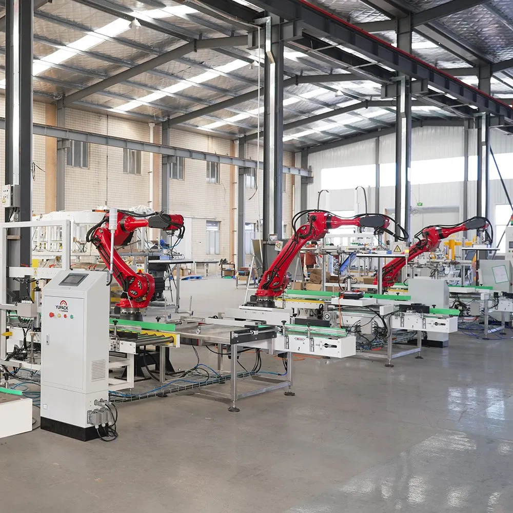 Industrial Robotic Case Packing System with Pick and Place Robot Arm Technology
