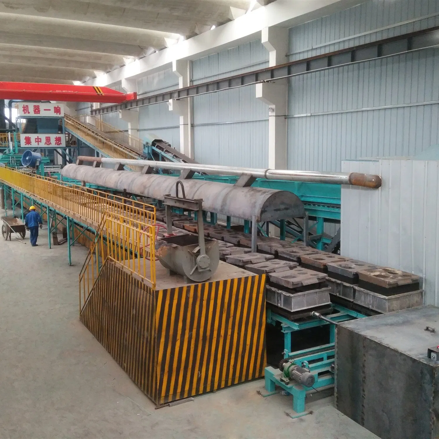 Fully Automatic Horizontal Production Line with Robotic Arms and Conveyor System for Manufacturing Industries