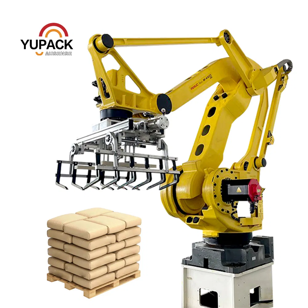 High Speed Robot Arm Bag Palletizing System for Factory Automation