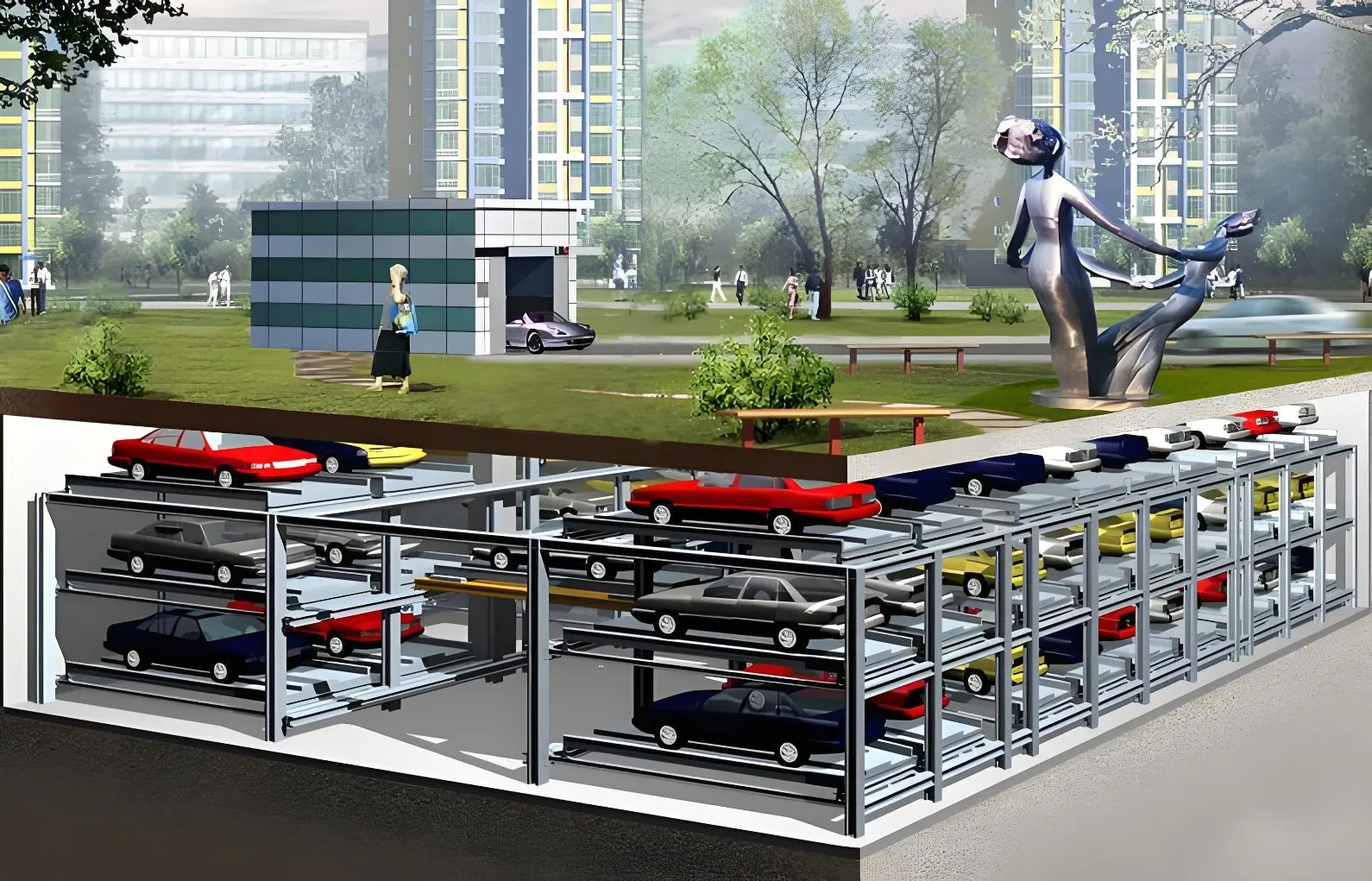 Automatic Hydraulic Car Storage Parking Shuttle System