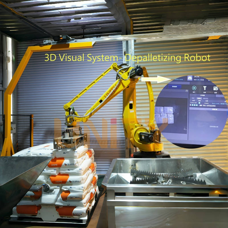 25kg Bags Depalletizer Bags Depalletizing Emptying Robot with 3D Camera Visual System