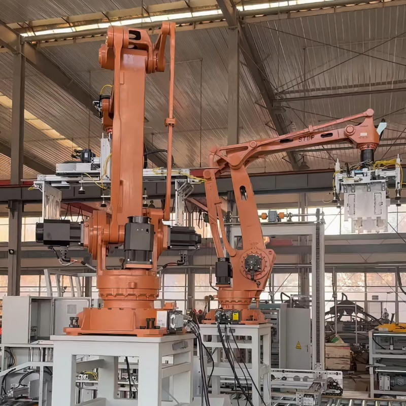 High Speed/Payload/Automatic Industrial/Intelligent Palletizing Robot for Corrugated Box with Reliable PLC Controlled/User Friendly/Low Maintenance/Staggered.