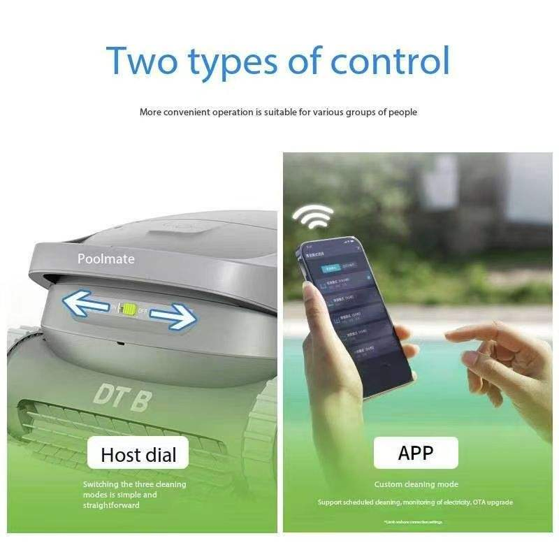 Smart Cordless Pool Cleaning Robot with Bluetooth Navigation
