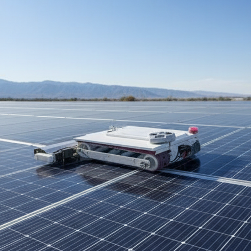 Anti-Fall Ai-Driven Light Weight Autonomous PV Railed Panel Cleaning Robot
