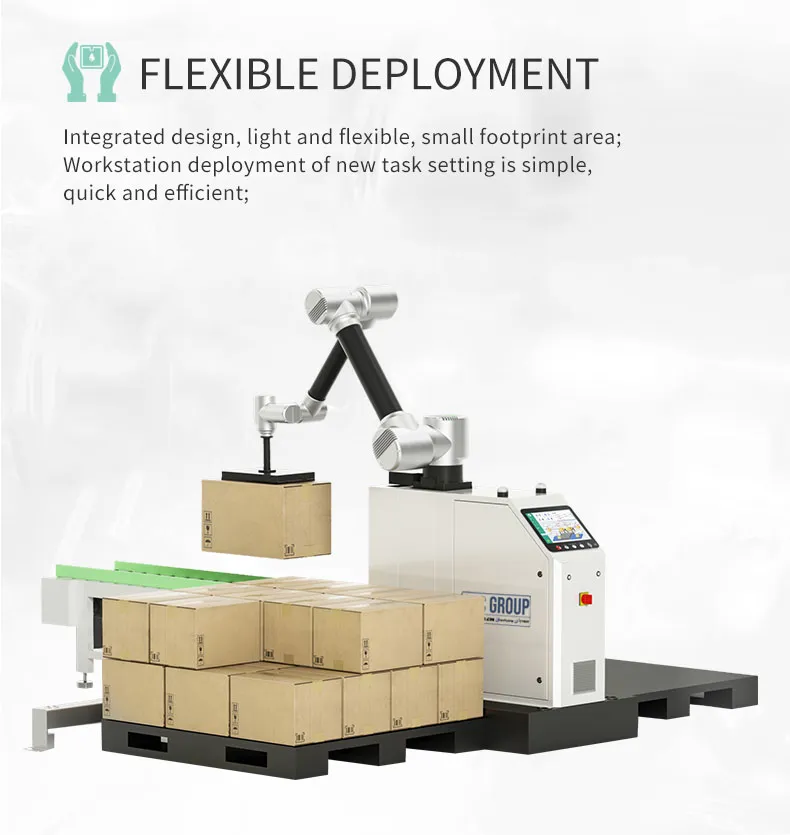 Compact and Efficient Mobile Palletizing Robot for Warehouses