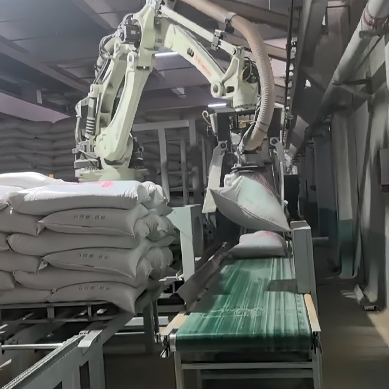 High Payload Servo Controlled Programmable 4axis Automatic Industrial Pallet Depalletizing Robot with Vision Guided Low Maintenance/User Friendly.