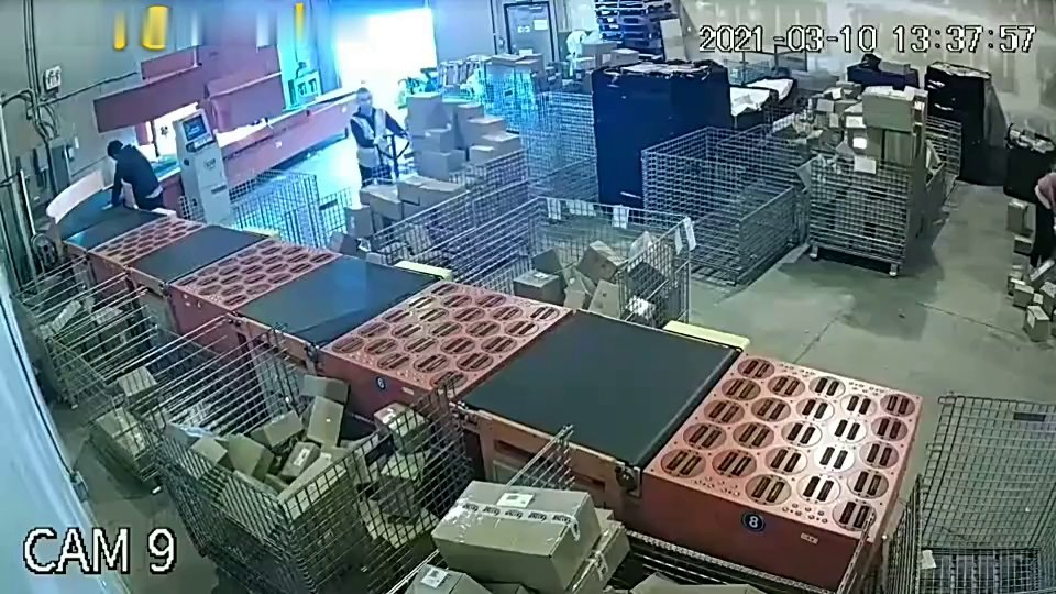 Cross Belt Sorting System with Dws System Dimensioning, Weighing and Barcode Reading