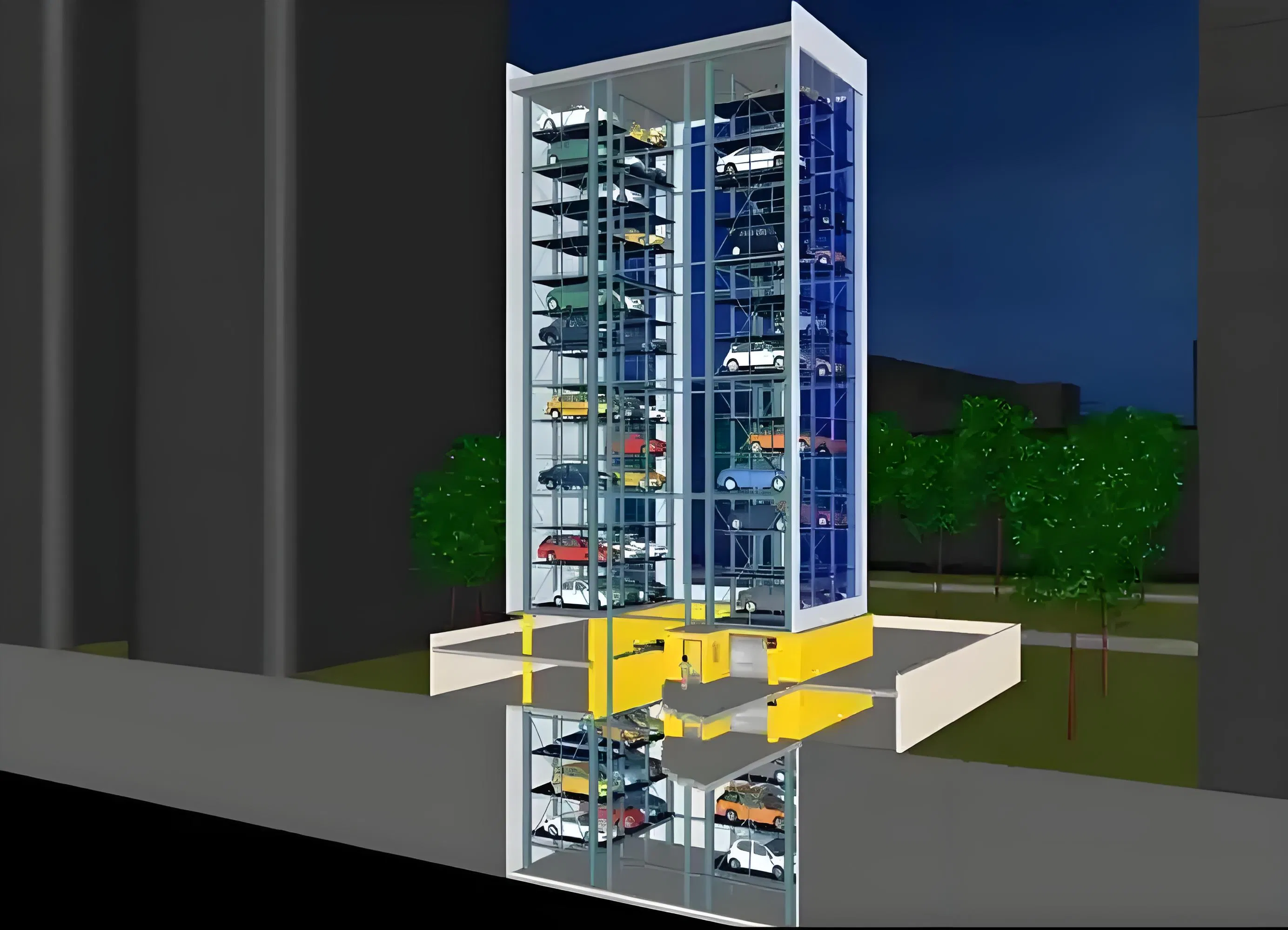 Smart Multi-Level Automated Parking Tower System Mechanical Robot Car Parking Building Equipment