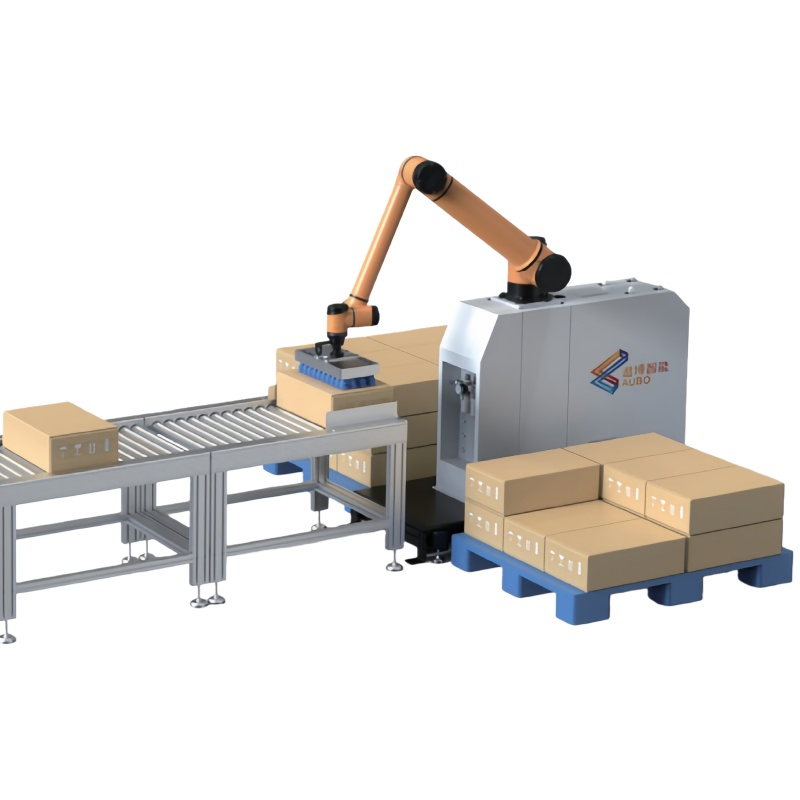 6 - Axis Aubo-Is25 Robot Palletizer with Suction Gripper for Automatic Warehouse Stacking Box Made in China Cobot