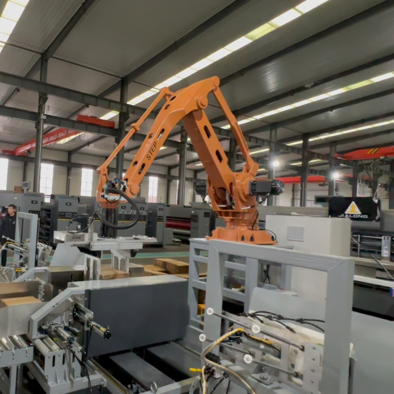 High Speed/Payload/Automatic Industrial/Intelligent Palletizing Robot for Corrugated Box with Reliable PLC Controlled/User Friendly/Low Maintenance/Staggered.