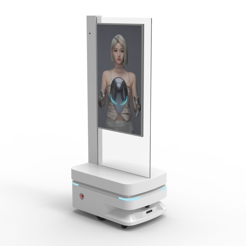 43'' Double-Sided LCD Smart Ad Robot Featuring Autonomous Navigation Automatic Charging and Continuous Video/Ad Playback