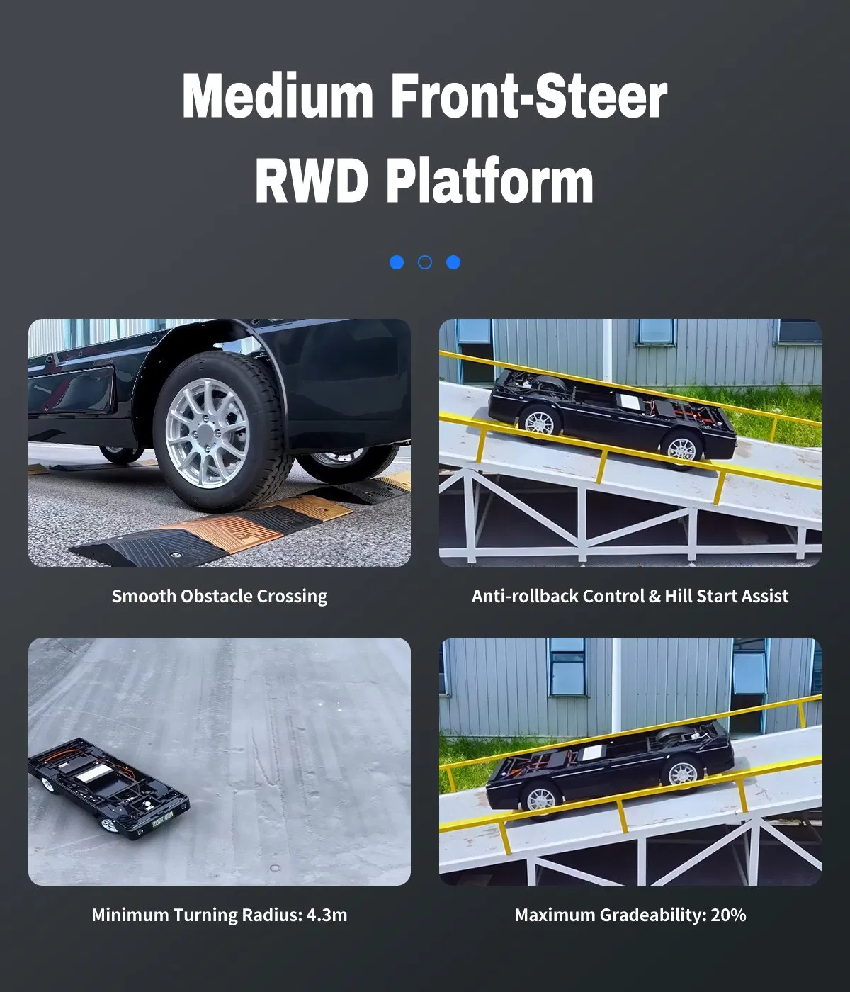 Payload 1080kg 4 Wheeled Robot Chassis Use for Autonomous Mobile Robot