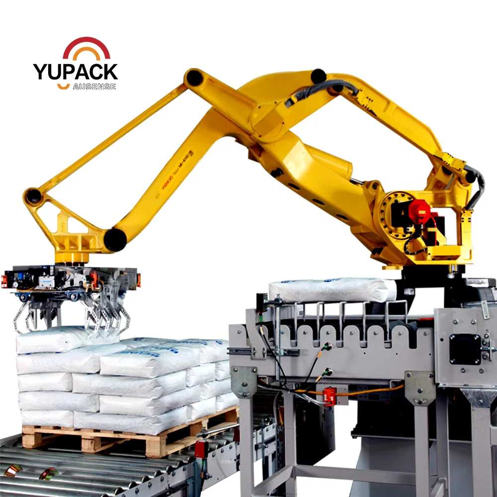 High Speed Robot Arm Bag Palletizing System for Factory Automation