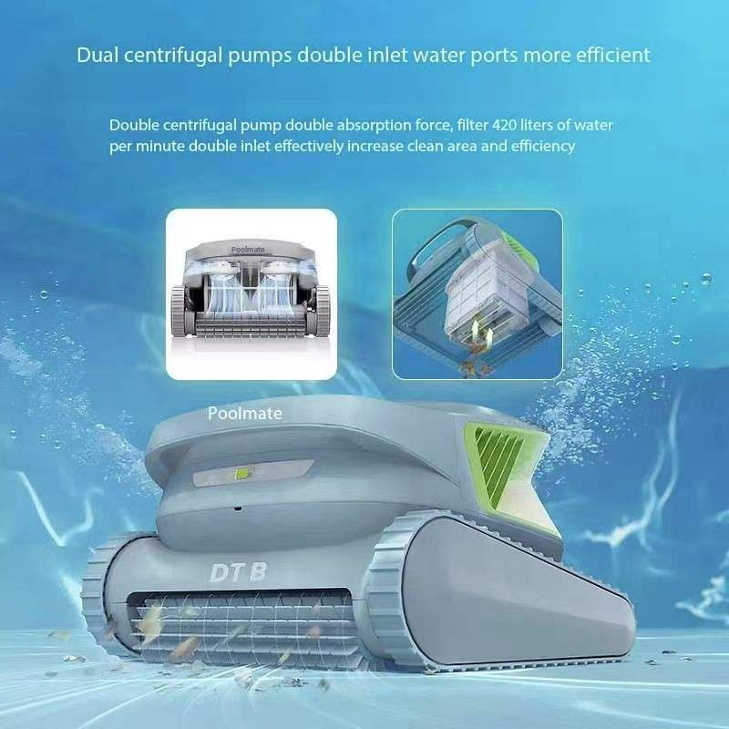 Smart Cordless Pool Cleaning Robot with Bluetooth Navigation
