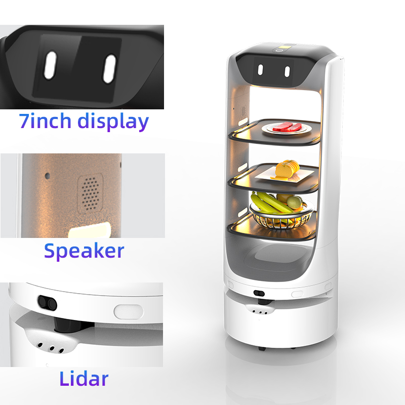 Restaurant Waiter Robot Canteen Meals Delivery Robot Autonomous Food Delivery Service Robot