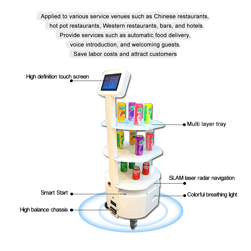 Commercial Delivery Robot, Autonomous Food Serving &amp; Smart Carrying Robot with Navigation