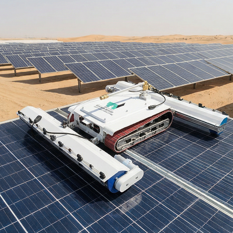 Anti-Fall Ai-Driven Light Weight Autonomous PV Railed Panel Cleaning Robot