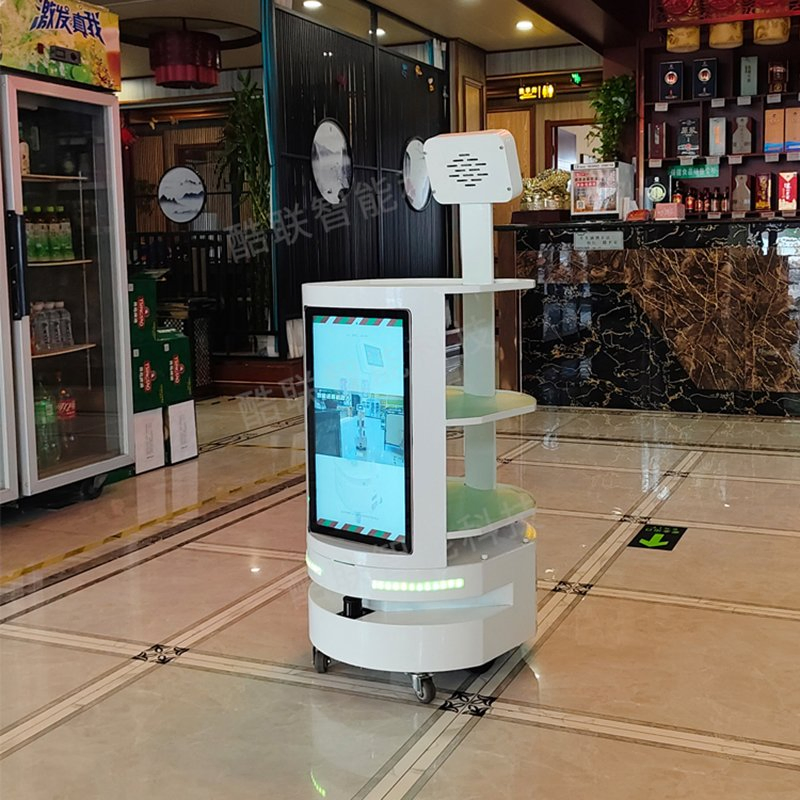 Hotel Delivery Robot Smart Waiter with HD Advertising Display AMR Navigation
