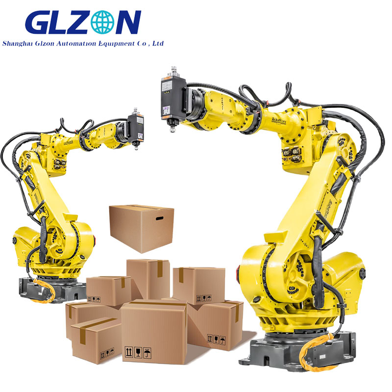 Automated Conveyor Stretch Wrapper Palletizing System with Robotic Technology