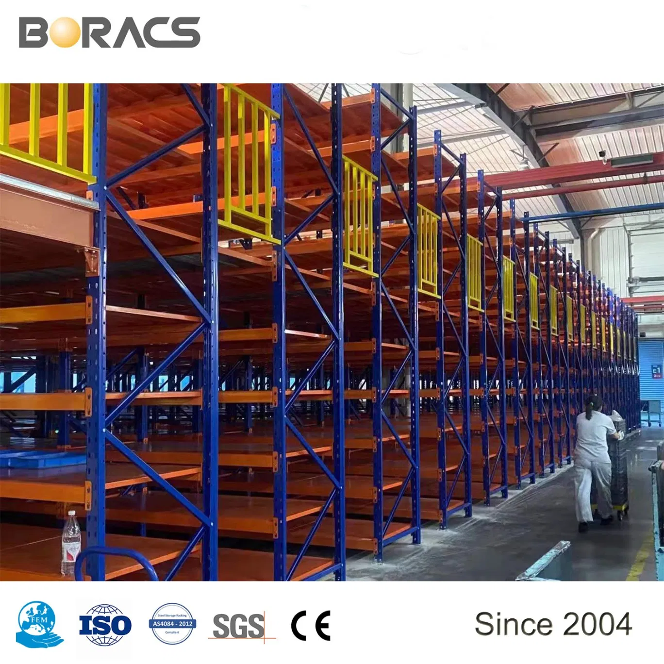 Automated Warehouse Mezzanine System with Integrated Conveyor Cutouts and Robotic Picking Station Compatibility