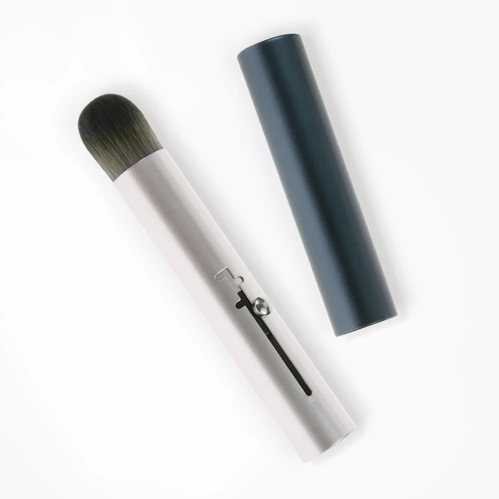 Brocha de rubor de maquillaje retráctil, brocha de polvo cosmético portátil, brocha de cara ajustable, brocha kabuki