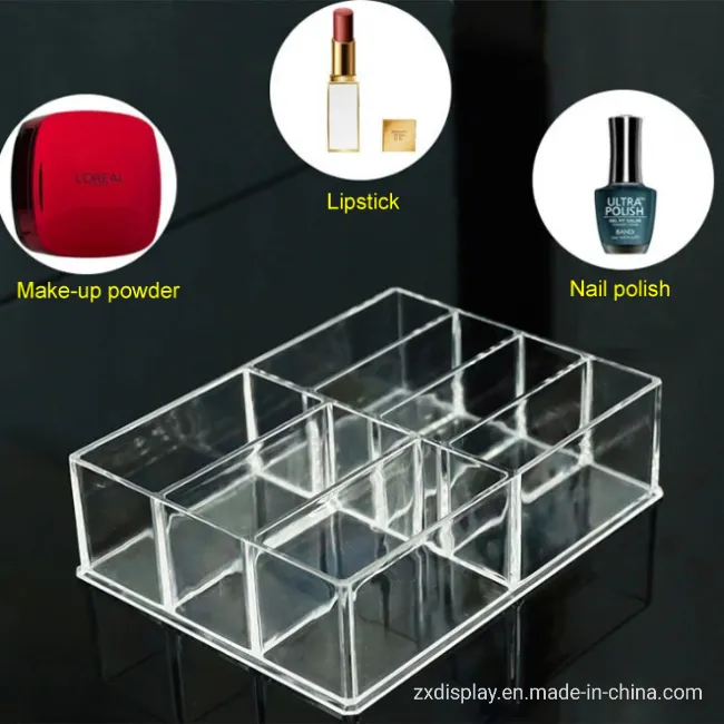Organizador de Maquillaje de Plástico Acrílico para Almacenamiento de Esmalte de Uñas y Cosméticos
