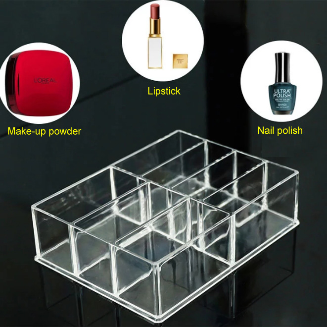 Organizador de Maquillaje de Plástico Acrílico para Almacenamiento de Esmalte de Uñas y Cosméticos