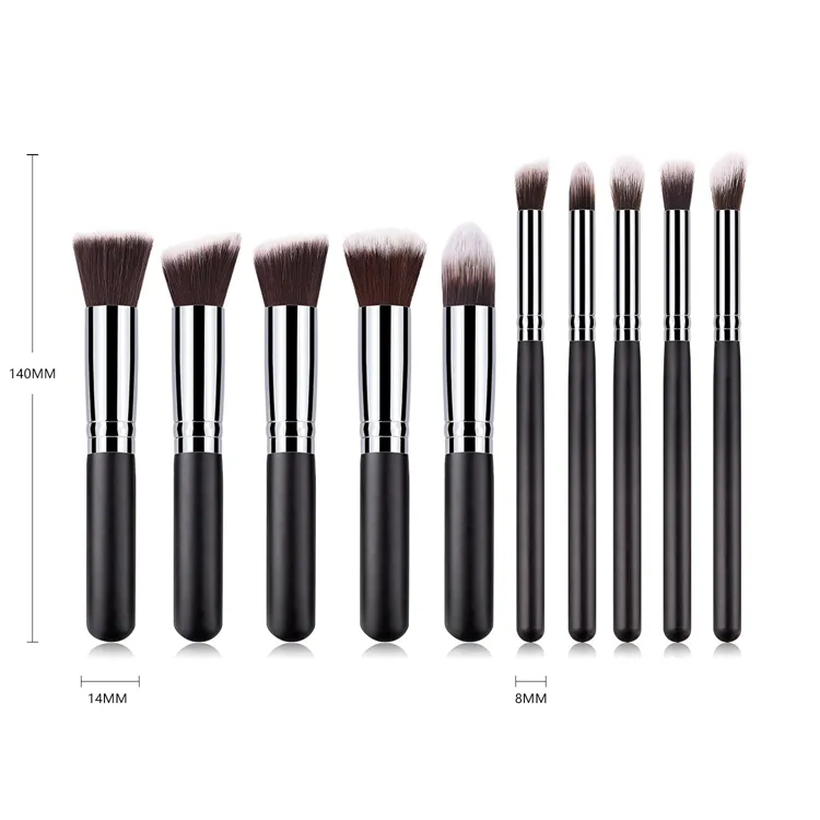 10PCS Conjuntos de Pinceles de Maquillaje, Kit de Pinceles de Maquillaje de Fundación Sintética Premium para Polvo Facial, Rubor, Sombra de Ojos y Kabuki