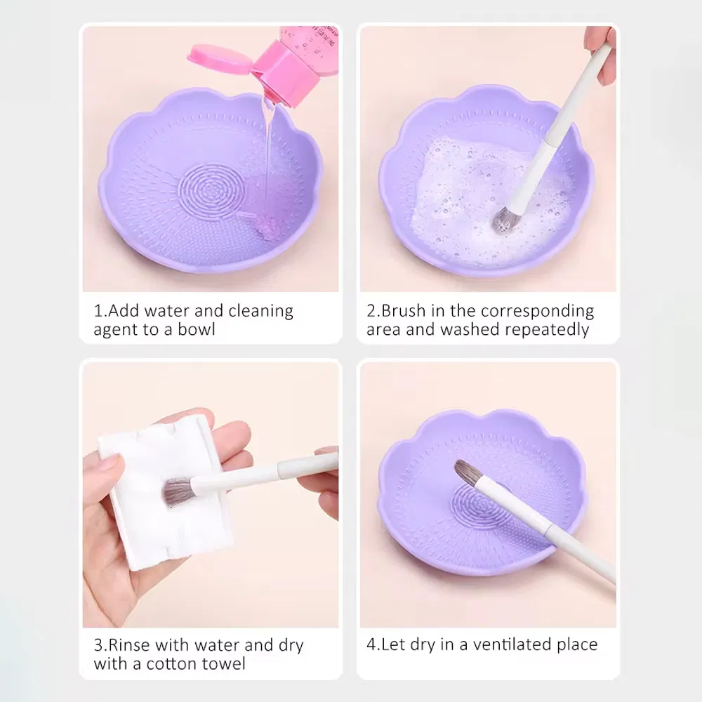 Herramientas de Maquillaje Cuenco de Lavado Almohadilla de Silicona para Limpiar Brochas 6