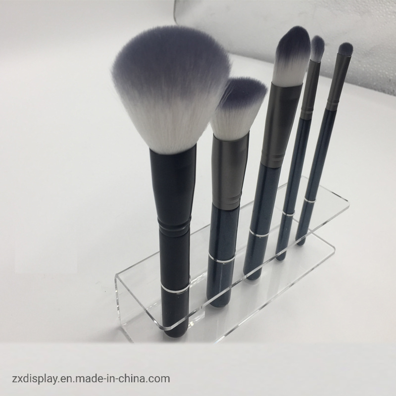 Soporte de exhibición para juegos de brochas de maquillaje simples y claras, soporte de brochas de acrílico