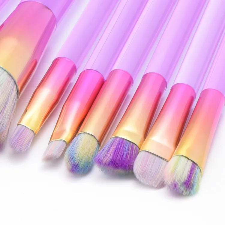 10PCS Conjunto de Pinceles de Maquillaje Pincel de Difuminado Base Sombras de Ojos Pinceles de Maquillaje