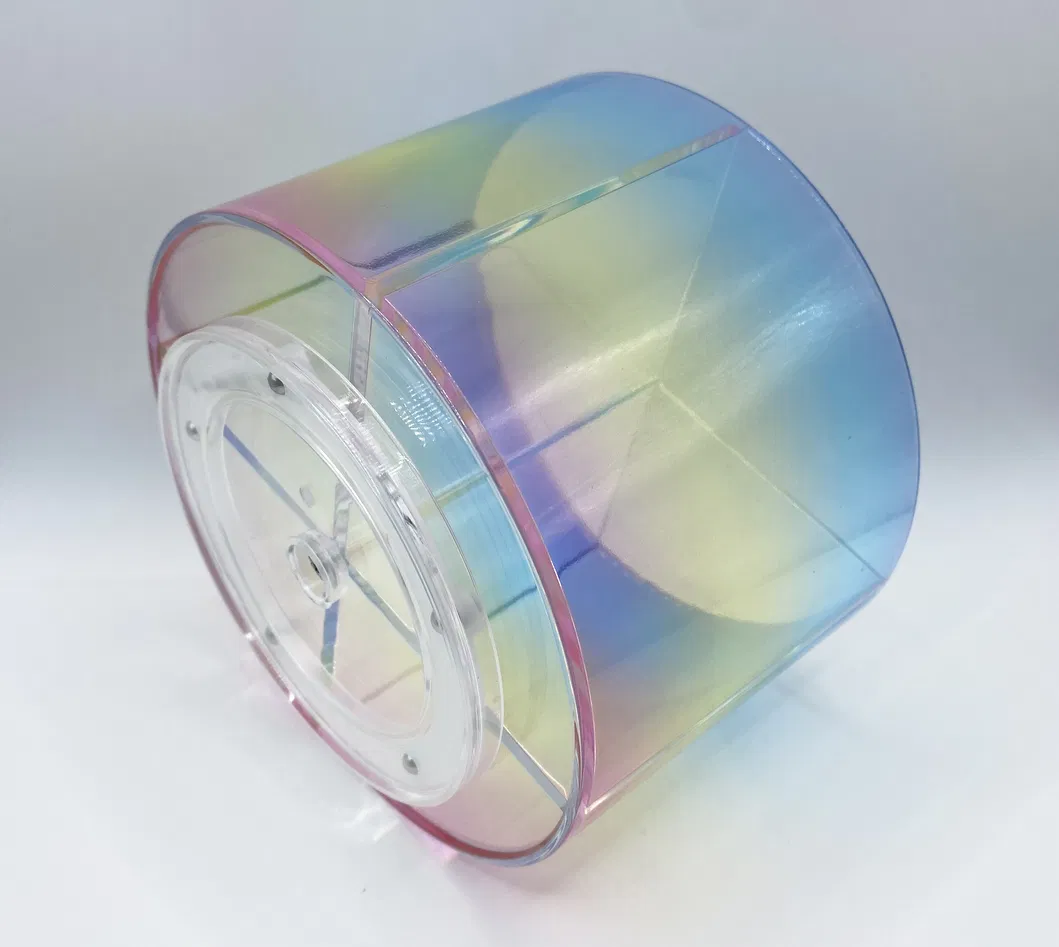 Promoción de color arcoíris de acrílico, regalo soporte para brochas de maquillaje