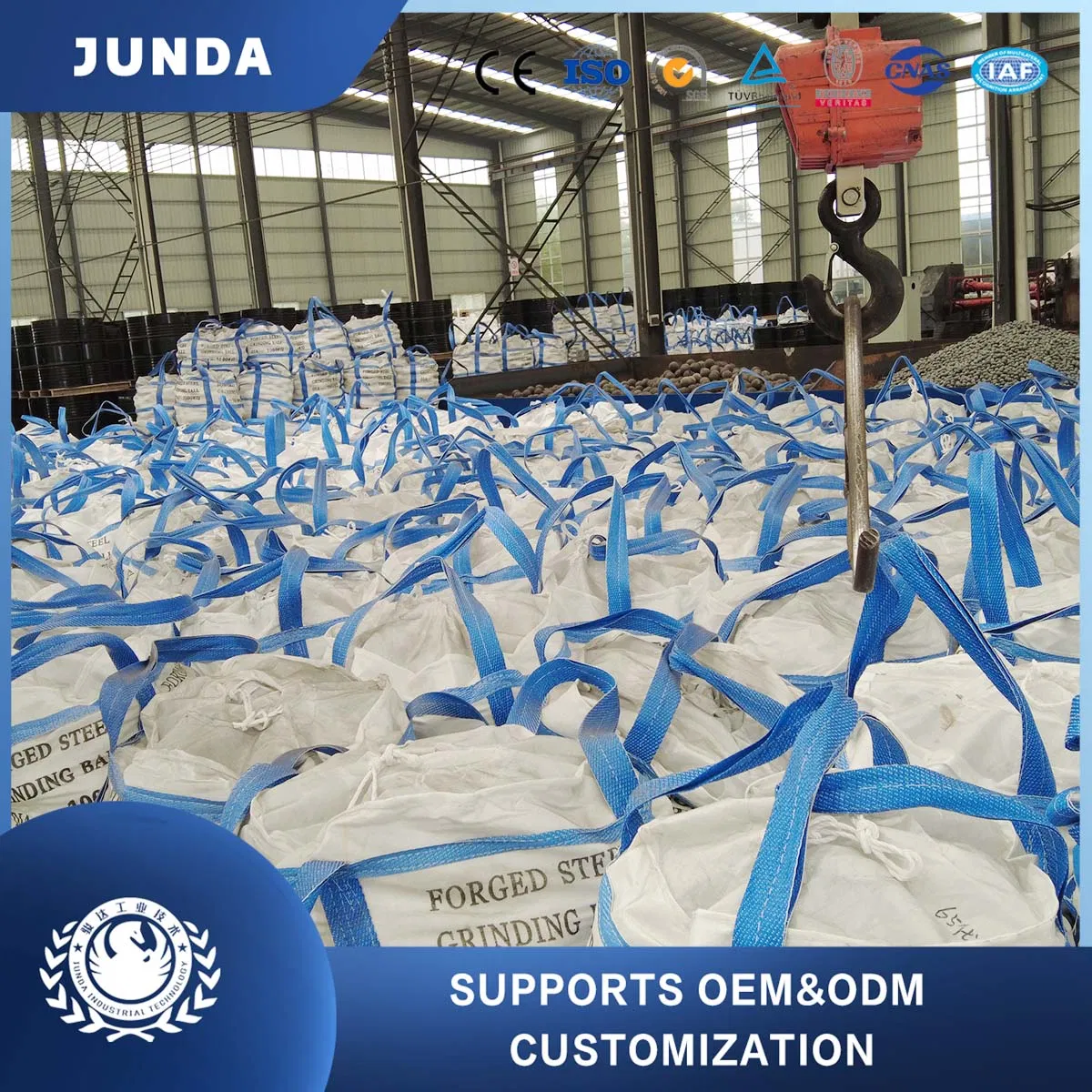 CE ISO9001 Bola de Molienda Forjada de Fábrica Aprobada para Molino de Bolas Tipo Seco Planta de Cemento Resistente al Polvo Baja Rotura