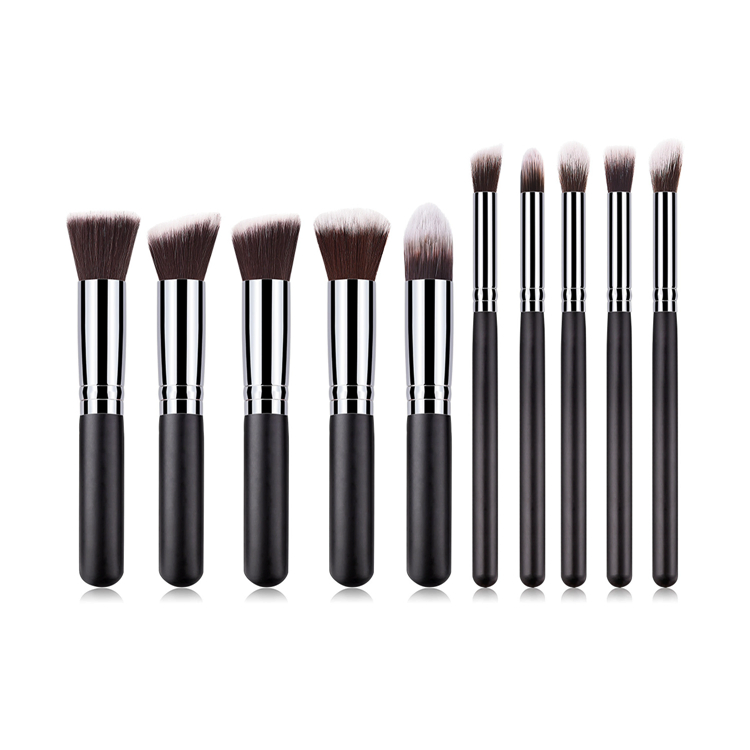 10PCS Conjuntos de Pinceles de Maquillaje, Kit de Pinceles de Maquillaje de Fundación Sintética Premium para Polvo Facial, Rubor, Sombra de Ojos y Kabuki