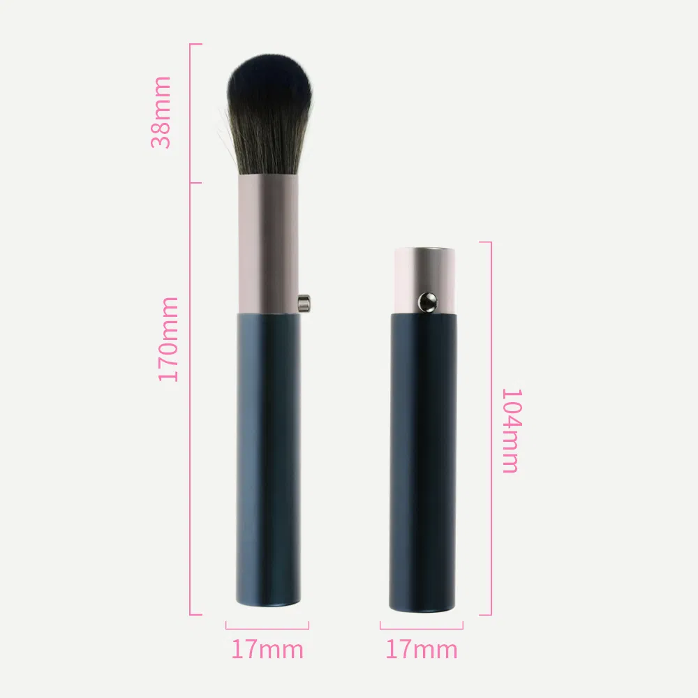Brocha de rubor de maquillaje retráctil, brocha de polvo cosmético portátil, brocha de cara ajustable, brocha kabuki