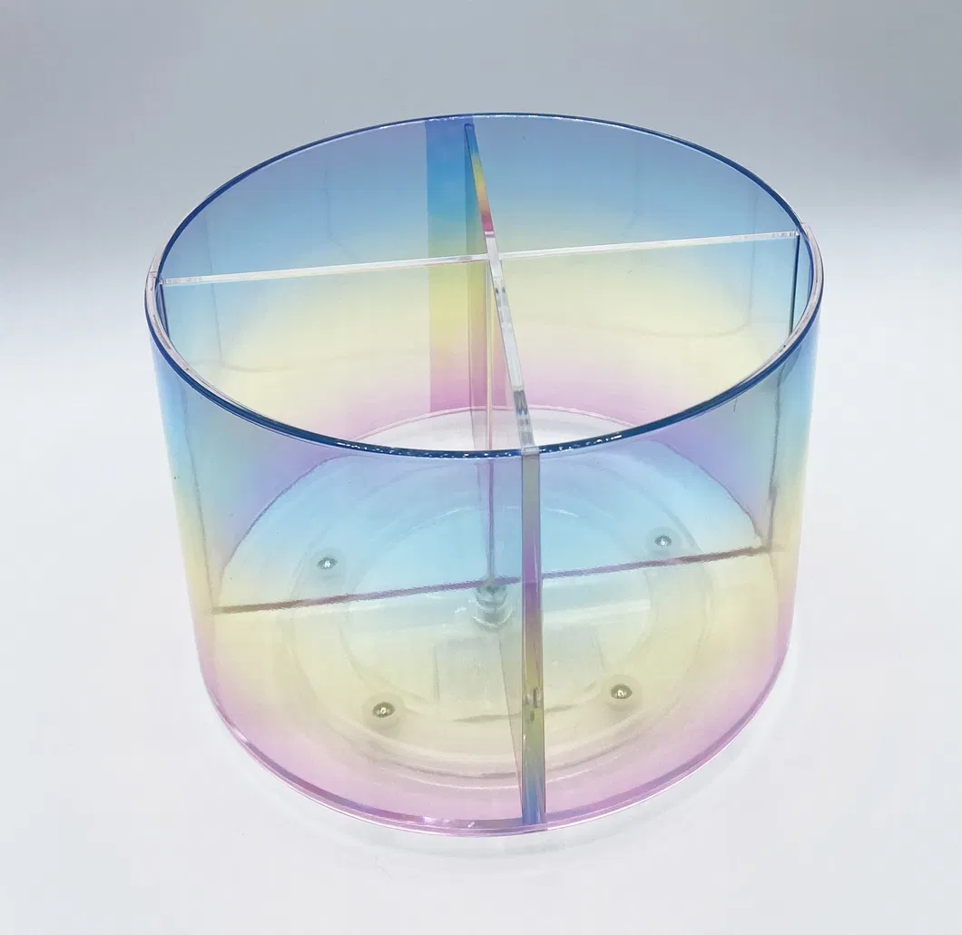 Promoción de color arcoíris de acrílico, regalo soporte para brochas de maquillaje