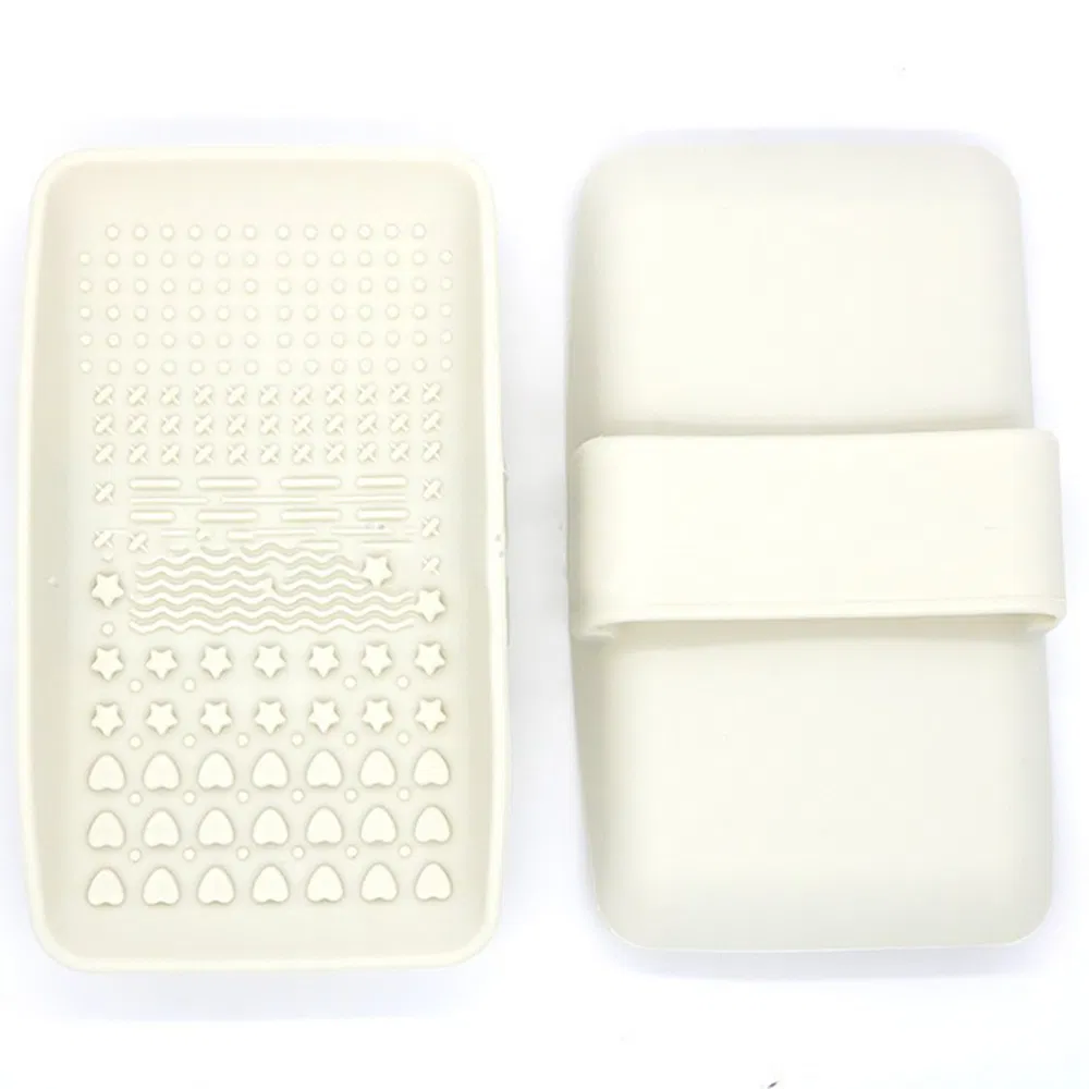 Pad de limpieza de brochas de maquillaje de silicona en forma redonda y cuadrada
