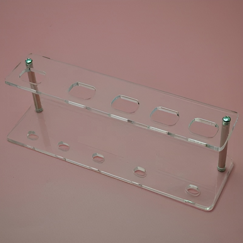 Conjunto de brochas de maquillaje multifuncionales profesionales con soporte de plexiglás para estudio de belleza