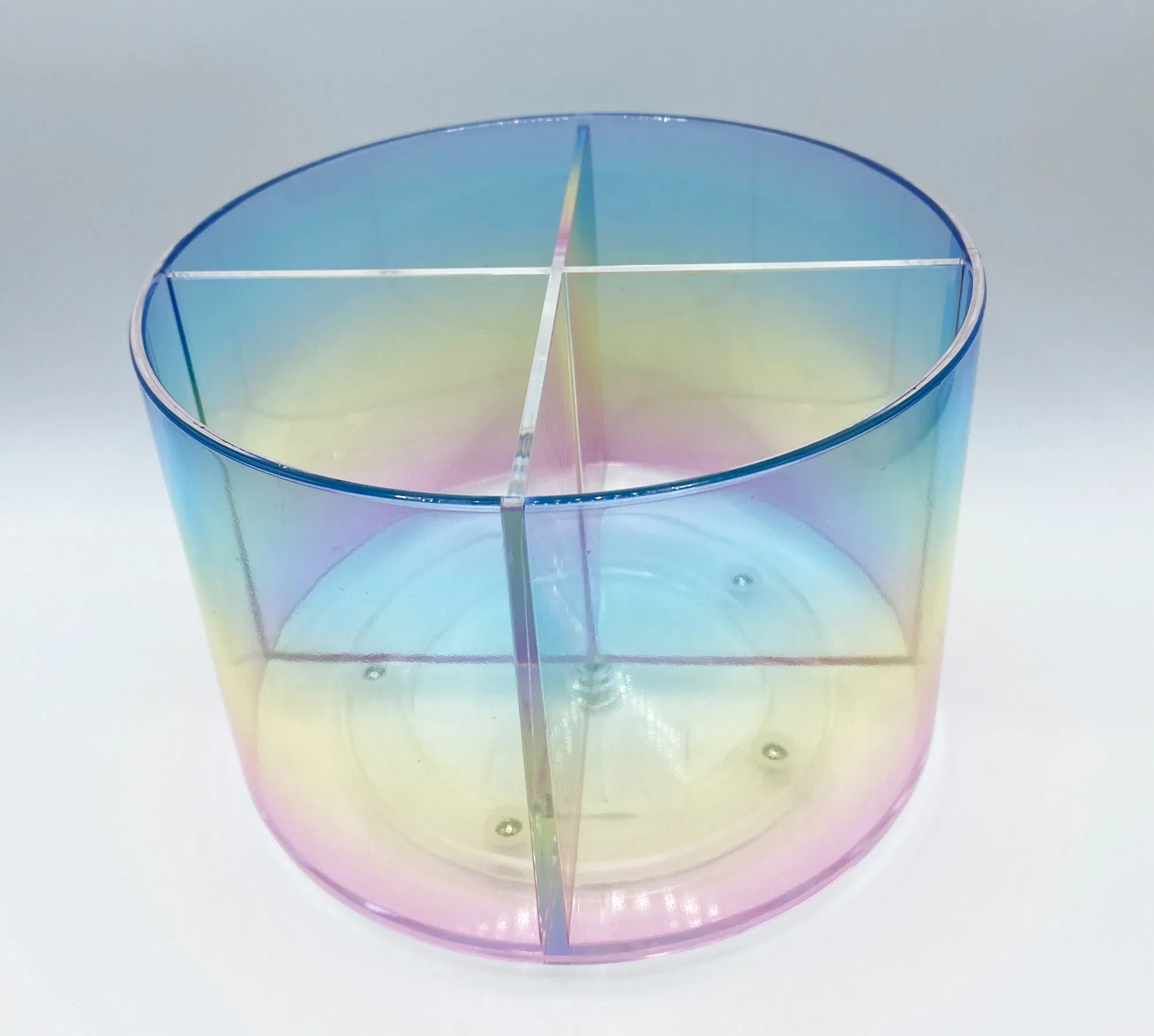 Promoción de color arcoíris de acrílico, regalo soporte para brochas de maquillaje