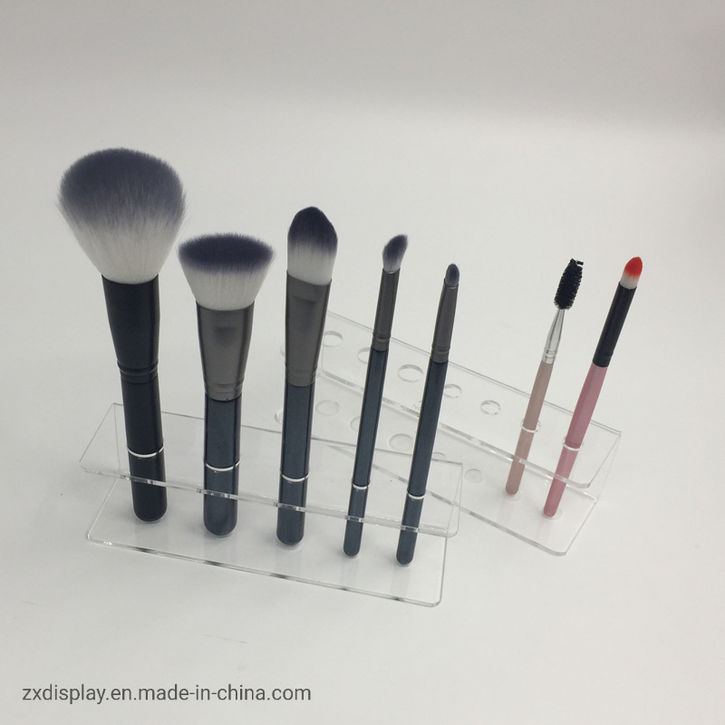 Soporte de exhibición para juegos de brochas de maquillaje simples y claras, soporte de brochas de acrílico