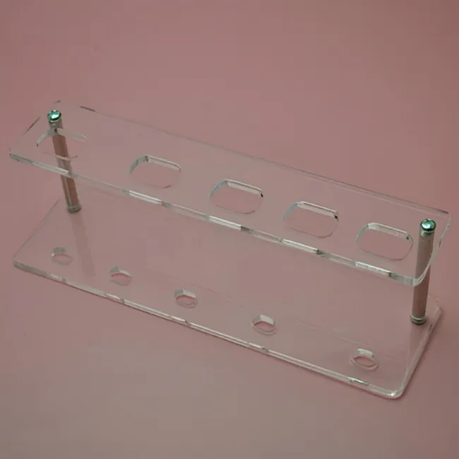 Conjunto de brochas de maquillaje multifuncionales profesionales con soporte de plexiglás para estudio de belleza