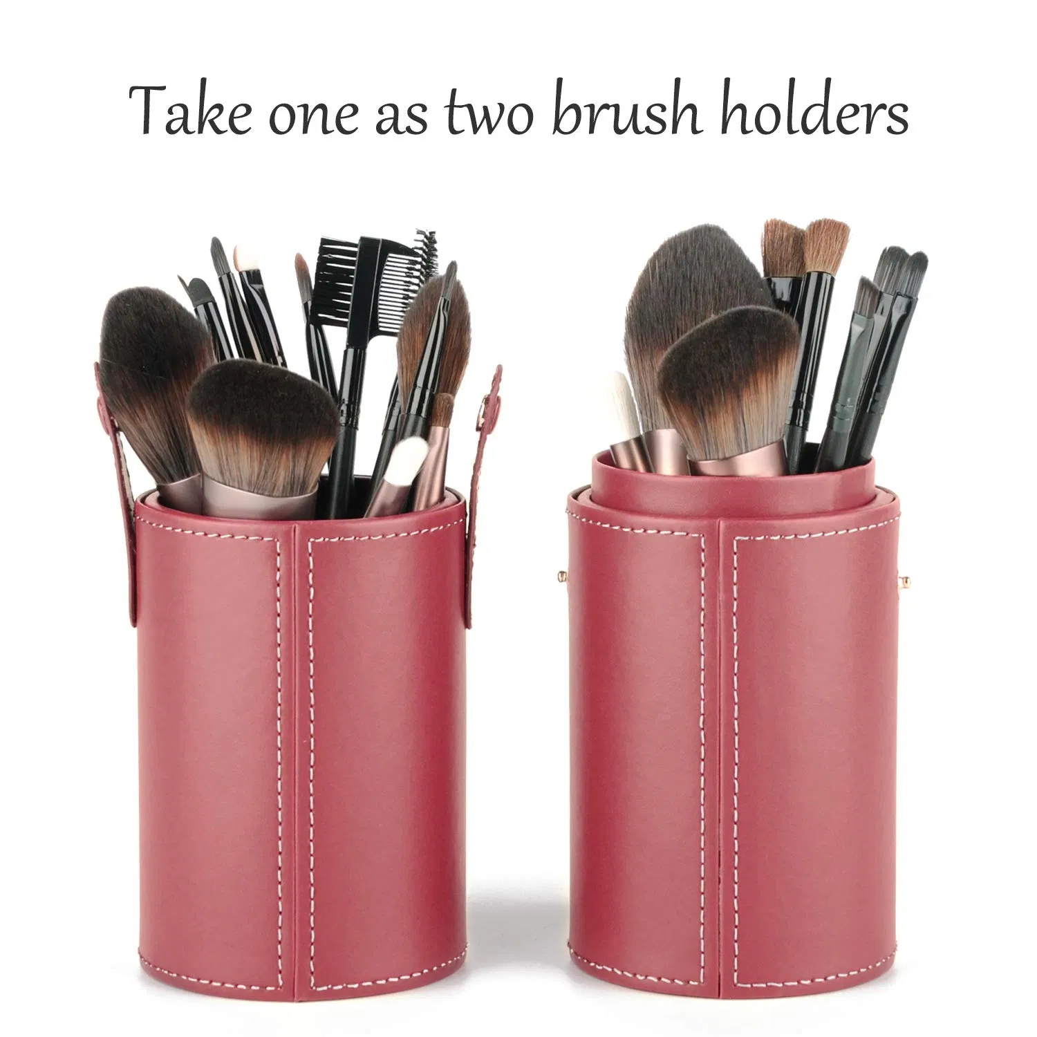 Organizador de brochas de maquillaje, estuche de viaje, bolsa de almacenamiento, taza, a prueba de polvo para mujeres y niñas