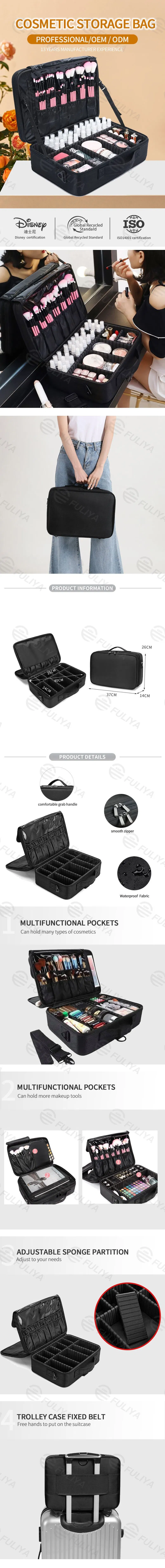 Bolsa de Almacenamiento Cosmético Personalizada de Gran Capacidad para Viajes al Aire Libre, Estuche Profesional de Maquillaje