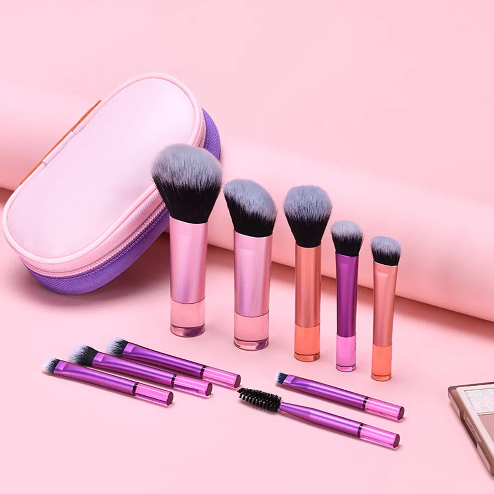 Juego de Maquillaje de Ojos en Polvo para Viaje Mini Portátil, Set de Arte de Uñas, Pinceles para Pómulos y Pestañas para la Cara