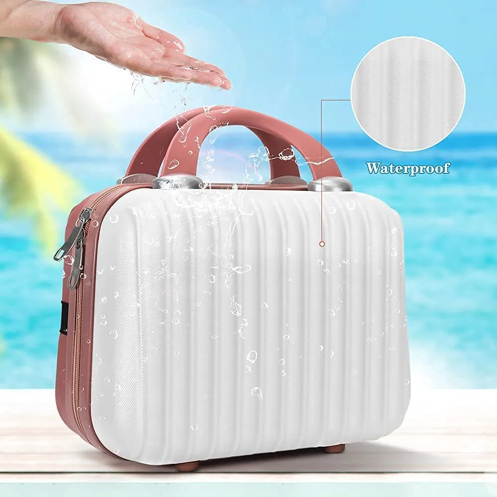 Estuche de viaje para maquillaje, organizador de cosméticos duro, bolsa pequeña para maquillaje, caja retro, maletín mini de PC ABS para mujeres y niñas