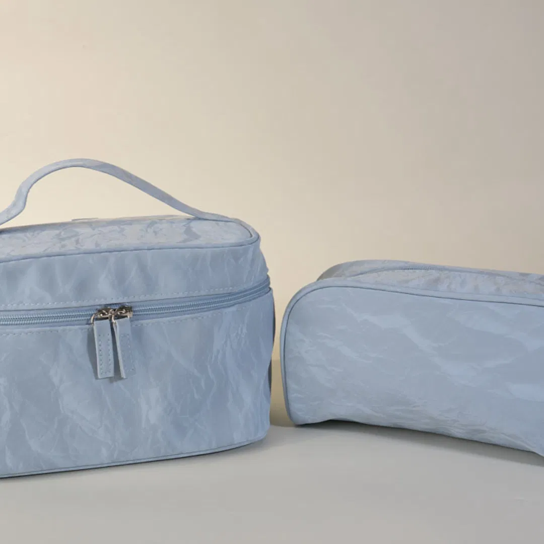 Bolsas de cosméticos de viaje personalizadas, resistentes, de moda, con iluminación, estuche de maquillaje portátil recargable