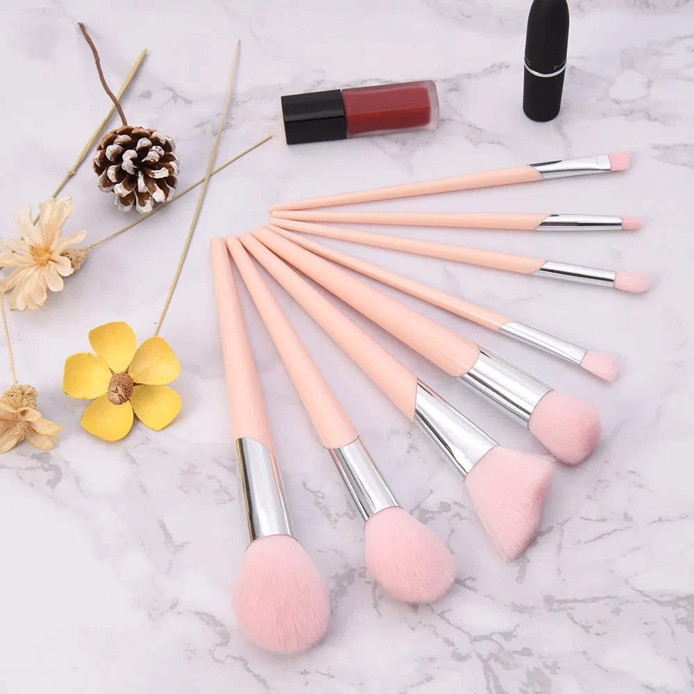 Brocha de Maquillaje de Plástico Rosa en Polvo, Base, Sombra de Ojos, Labios, Nueva Brocha de Cuidado de Belleza